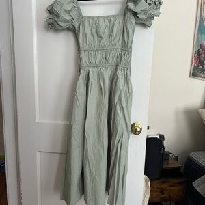 French Meadows Sage Green Puff Sleeve Dress